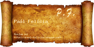 Paál Felícia névjegykártya